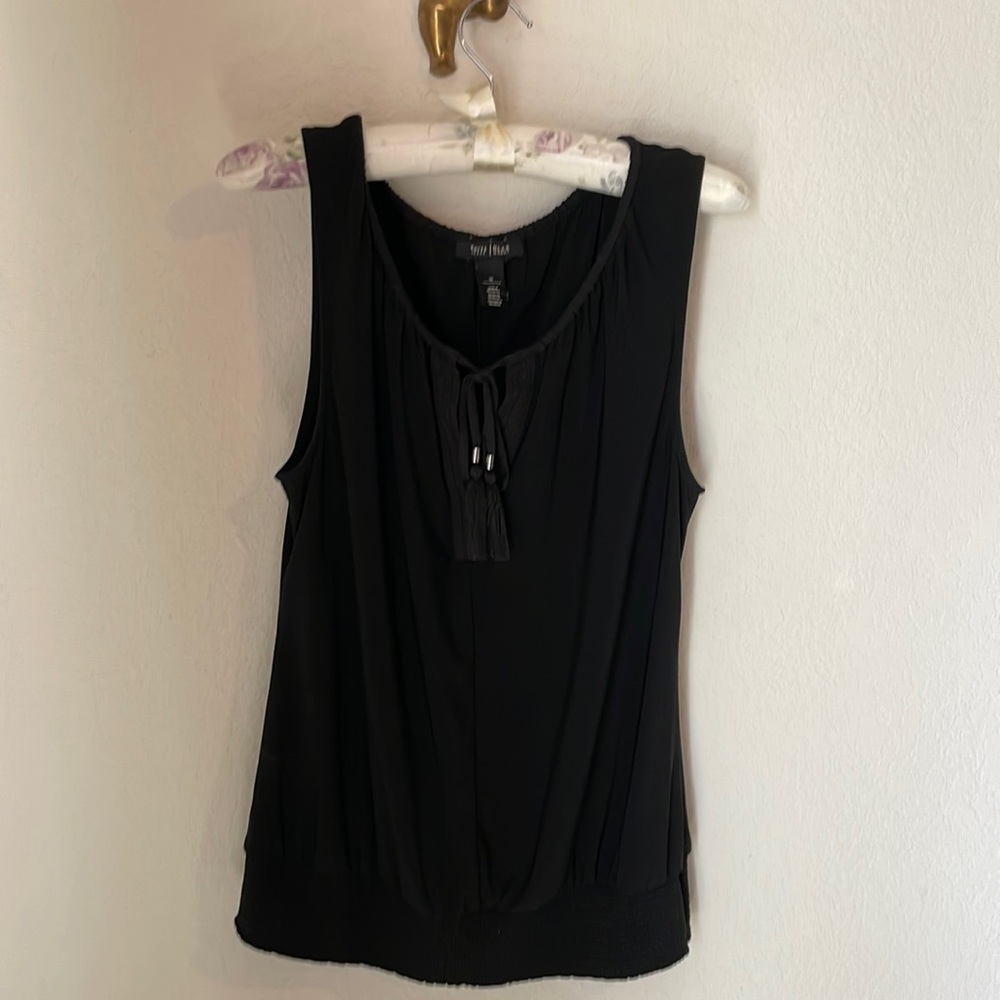 White House Black Market light and airy black top